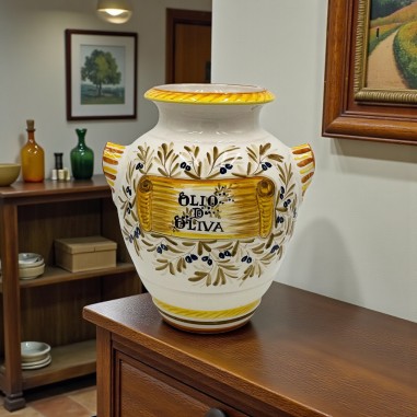 Orcio 45cm Olio de Oliva  ceramica di deruta