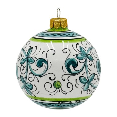 Deruta Green Christmas Ornament 3,2" Handcrafted Deruta Pottery