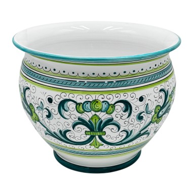 Green Ricco Deruta Planter Italian Pottery