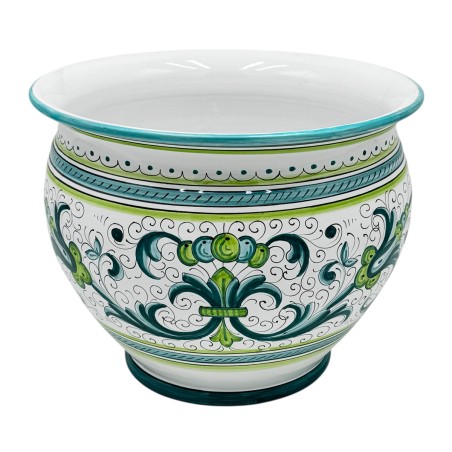 Green Ricco Deruta Planter Italian Pottery