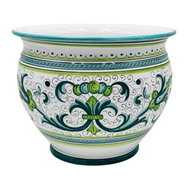 Green Ricco Deruta Planter Italian Pottery