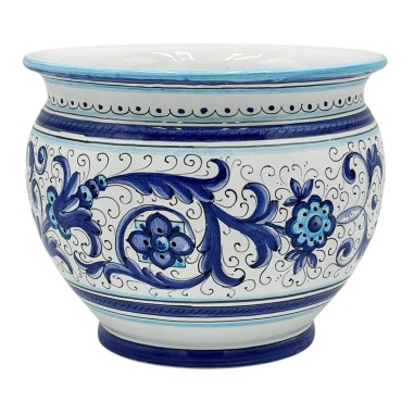 Blue Ricco Deruta Planter Handcrafted Deruta Pottery