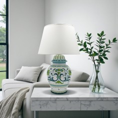 Green Ricco Deruta Lamp with lampshade