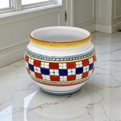 Cache-pot Géométrique Céramique artisanale italienne originale de Deruta