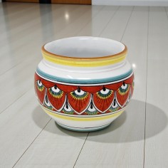 Huilier 0,5L 25cm  Paon Rouge Céramique artisanale italienne originale de Deruta