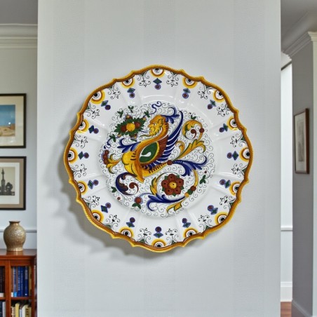 Assiette murale "Gubbio" Raffaellesco Céramique artisanale italienne originale de Deruta