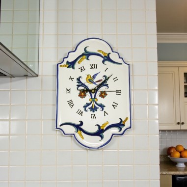 Wall clock 15" Firenze Handcrafted Deruta Pottery