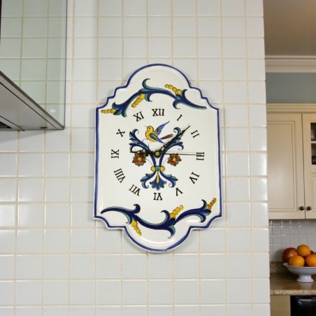 Wall clock 15" Firenze Handcrafted Deruta Pottery