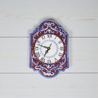 Wall clock 15" Rubino Handcrafted Deruta Pottery