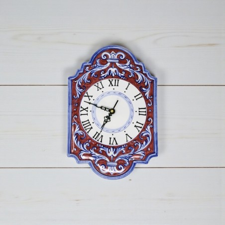 Wall clock 15" Rubino Handcrafted Deruta Pottery