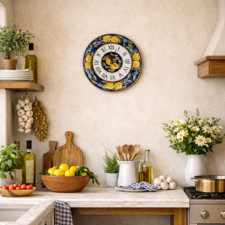 Round wall clock 12" Positano Blu