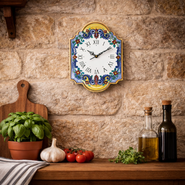 Orologio 36cm Fiori Rosa