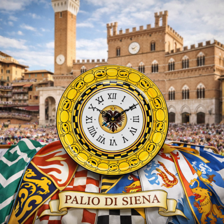 Round wall clock 12" Palio di Siena - Aquila