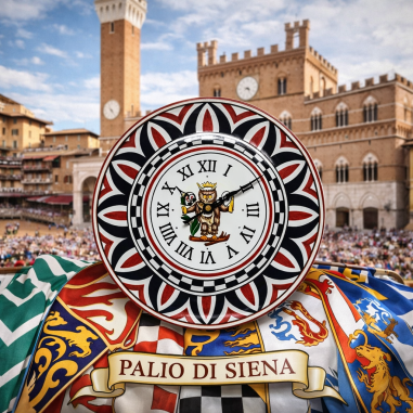 Orologio 30cm Palio di Siena - Civetta
