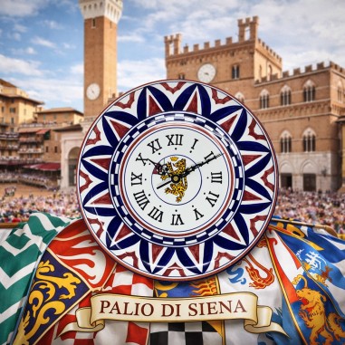 Horloge murale rond 30cm Palio di Siena - Pantera