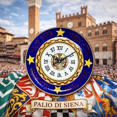 Round wall clock 12" Palio di Siena - Nicchio