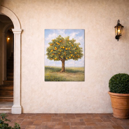 Pannello decorativo120x80cm Arance  ceramica di deruta
