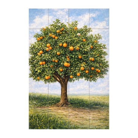 Pannello decorativo120x80cm Arance  ceramica di deruta