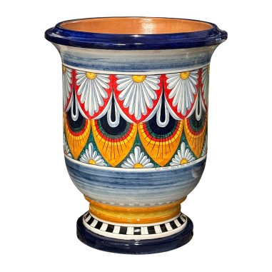 Geometrico Anduze Vase Handcrafted Deruta Pottery